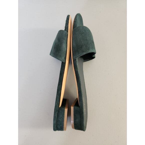 New Mansur Gavriel Suede Flat Slide Sandal Size 36.5 Dark Green - Picture 5 of 8
